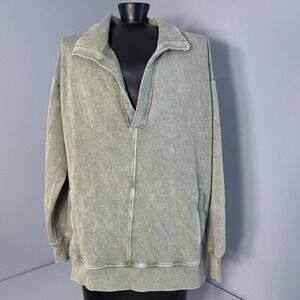 American Eagle Pullover Sweater Womens XS Green This Feels Seriously Lived-In